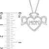 Thumbnail Image 1 of Diamond Accent "MOM" Angel Heart Pendant in Sterling Silver