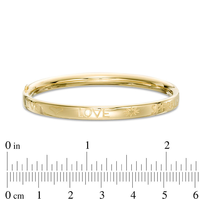 Child's 4mm "LIVE, LOVE, SPARKLE" Bangle in Brass with 14K Gold Fill - 5.25"