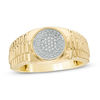Thumbnail Image 0 of 1/20 CT. T.W. Composite Diamond Triple Row Ribbed Ring in 10K Gold