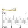 Thumbnail Image 1 of 016 Gauge 3mm Simulated Opal Curved Barbell in 10K Gold