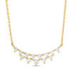 Thumbnail Image 0 of Cubic Zirconia Two Tier Necklace in 10K Gold - 17"