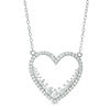 Thumbnail Image 0 of Cubic Zirconia Layered Heart Necklace in Sterling Silver