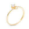 Thumbnail Image 1 of Child's 3mm Simulated Opal and Cubic Zirconia Bypass Ring in 10K Gold - Size 3