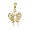 Thumbnail Image 0 of Cubic Zirconia Crown Accent Cross with Angel Wings Necklace Charm in 10K Gold