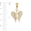 Thumbnail Image 2 of Cubic Zirconia Crown Accent Cross with Angel Wings Necklace Charm in 10K Gold