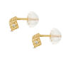 Thumbnail Image 1 of Cubic Zirconia and Diamond-Cut Geometric Stud Earrings in 10K Gold