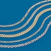 Thumbnail Image 1 of 10K Semi-Solid Gold Diamond-Cut Cuban Curb Two-Tone Chain - 22"