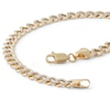 Thumbnail Image 1 of 10K Semi-Solid Gold Diamond-Cut Cuban Curb Two-Tone Chain Bracelet - 8.5"