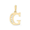 Thumbnail Image 0 of Cubic Zirconia "G" Initial Charm Pendant in 10K Solid Gold