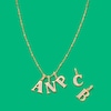Thumbnail Image 1 of Cubic Zirconia "N" Initial Charm Pendant in 10K Solid Gold