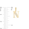 Thumbnail Image 2 of Cubic Zirconia "N" Initial Charm Pendant in 10K Solid Gold