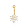 Thumbnail Image 0 of 014 Gauge Marquise and Round Cubic Zirconia with Crystal Flower Belly Button Ring in Stainless Steel with Yellow IP