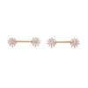 Thumbnail Image 0 of Rose Ion Plated Baguette and Round CZ Flower Industrial Barbell Set - 14G