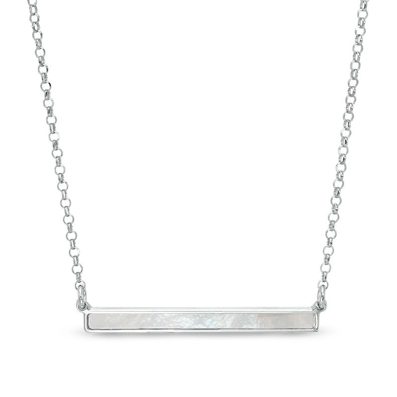 Honora Mother-of-Pearl Bar Necklace in Sterling Silver - 20"