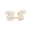 Thumbnail Image 0 of Child's 4mm Heart-Shaped Cubic Zirconia Paw Print Stud Earrings in 14K Gold