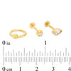 Thumbnail Image 1 of 016 Gauge Marquise Cubic Zirconia and Crystal Cartilage Barbell and Hoop Set in Stainless Steel with Yellow IP