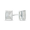 Thumbnail Image 0 of Child's Baguette Cubic Zirconia Solitaire Stud Earrings in Sterling Silver