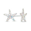 Thumbnail Image 0 of Child's Iridescent Crystal Starfish Stud Earrings in Sterling Silver