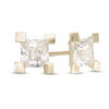 Thumbnail Image 0 of 4mm Princess-Cut Cubic Zirconia Solitaire Square-Prong Stud Earrings in 10K Gold