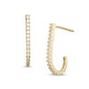 Thumbnail Image 0 of Cubic Zirconia J-Hoop Earrings in 10K Gold