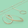 Thumbnail Image 1 of Made in Italy Hollow Linear Bar and Open Circle Necklace in 10K Gold - 17"
