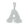 Thumbnail Image 0 of Cubic Zirconia Pavé "A" Initial Necklace Charm in Sterling Silver