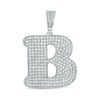 Thumbnail Image 0 of Cubic Zirconia Pavé "B" Initial Necklace Charm in Sterling Silver