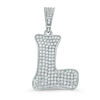 Thumbnail Image 0 of Cubic Zirconia Pavé "L" Initial Necklace Charm in Sterling Silver