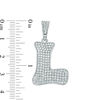 Thumbnail Image 1 of Cubic Zirconia Pavé "L" Initial Necklace Charm in Sterling Silver
