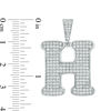 Thumbnail Image 1 of Cubic Zirconia "H" Initial Charm Pendant in Sterling Silver