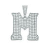Thumbnail Image 0 of Cubic Zirconia Pavé "M" Initial Necklace Charm in Sterling Silver