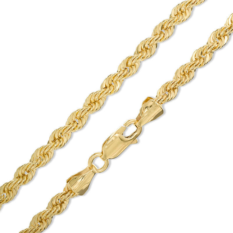 028 Gauge Hollow Rope Chain Necklace in 14K Gold - 30"