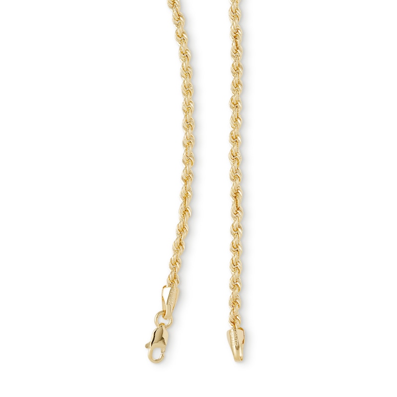 020 Gauge Rope Chain Necklace in 14K Hollow Gold - 22"