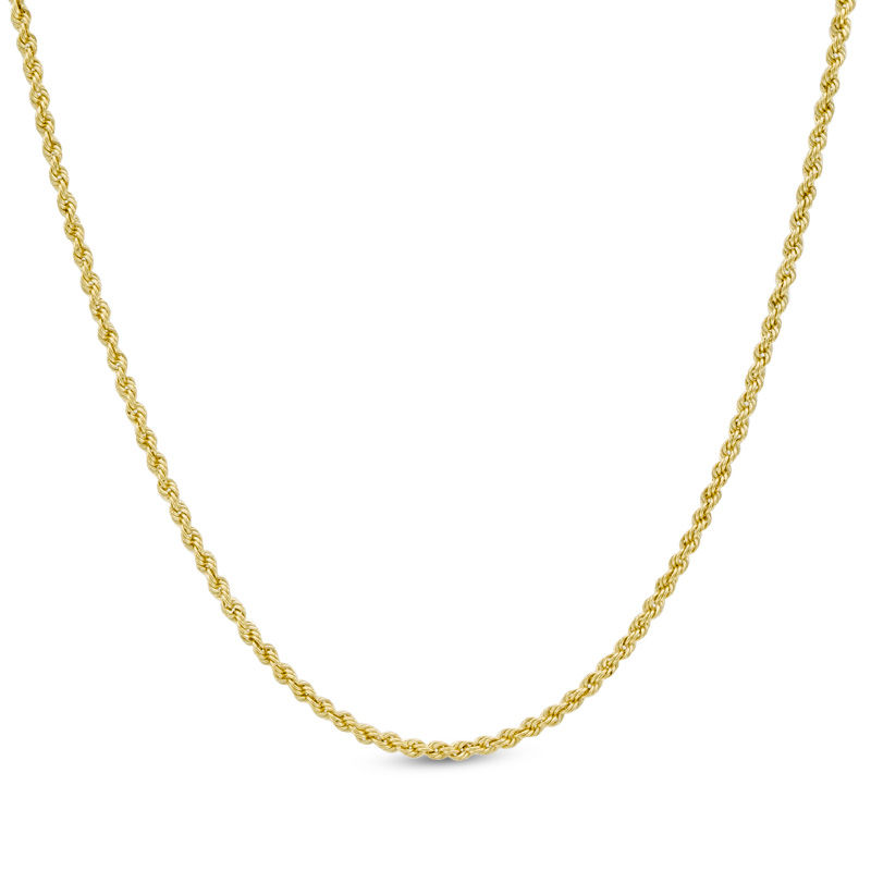 012 Gauge Rope Chain Necklace in 14K Hollow Gold - 22"