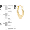 Thumbnail Image 1 of Multi-Finish Tube Hoop with Puff Heart Earrings in 14K Gold