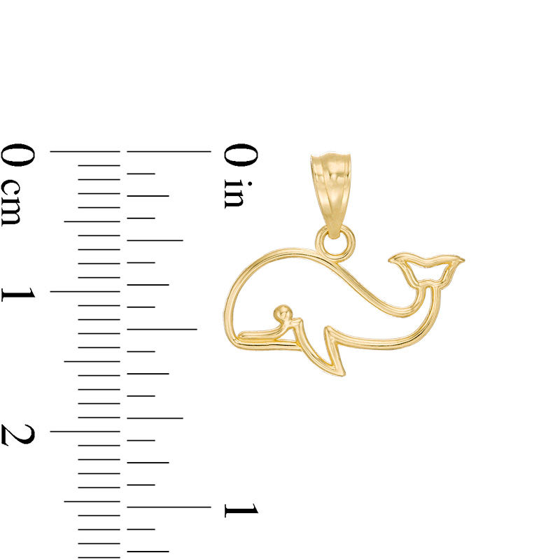 Child's Whale Necklace Charm in 10K Gold