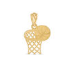 Thumbnail Image 0 of Child's Basketball and Hoop Necklace Charm in 10K Gold