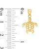 Thumbnail Image 1 of Child's Diamond-Cut Turtle Necklace Charm in 10K Gold