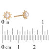 Thumbnail Image 1 of Child's 3mm Cultured Freshwater Pearl Sun Stud Earrings in 10K Gold