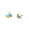 Thumbnail Image 0 of Child's Blue Cubic Zirconia Whale Stud Earrings in 10K Gold