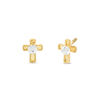 Thumbnail Image 0 of Child's 3mm Cubic Zirconia Cross Stud Earrings in 14K Gold