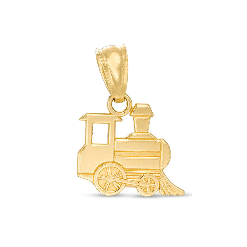 Child's Train Necklace Charm in 10K Gold