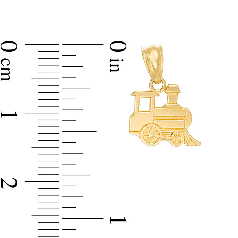 Child's Train Necklace Charm in 10K Gold