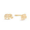 Thumbnail Image 0 of Child's Cubic Zirconia Textured Elephant Stud Earrings in 14K Gold