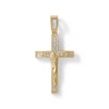 Thumbnail Image 0 of Diamond-Cut Floral Filigree Beaded Crucifix Necklace Charm in 10K Solid Two-Tone Gold