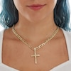 Thumbnail Image 2 of Diamond-Cut Floral Filigree Beaded Crucifix Necklace Charm in 10K Solid Two-Tone Gold
