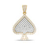 Thumbnail Image 0 of Cubic Zirconia Pavé Composite Spade Symbol Necklace Charm in 10K Gold