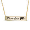 Thumbnail Image 0 of "Mama Bear" Bar Necklace in Sterling Silver with 14K Gold Plate - 17"