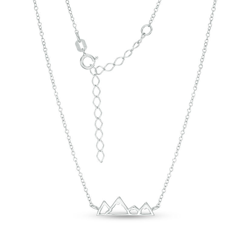 Snow-Capped Mountain Range Necklace in Sterling Silver - 19"