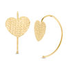 Thumbnail Image 0 of Diamond-Cut Heart Threader Earrings in 10K Gold